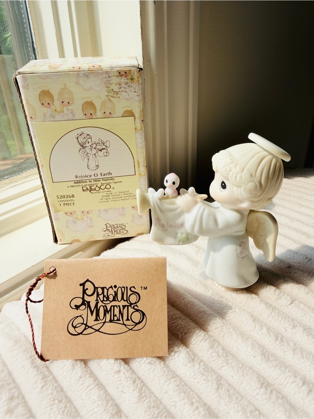 1988 Precious Moments 'Rejoice O Earth' Porcelain Angel Figurine w/ Tags & Box 💝